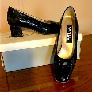 Vaneli Black Patent Heels Elegant and Versatile